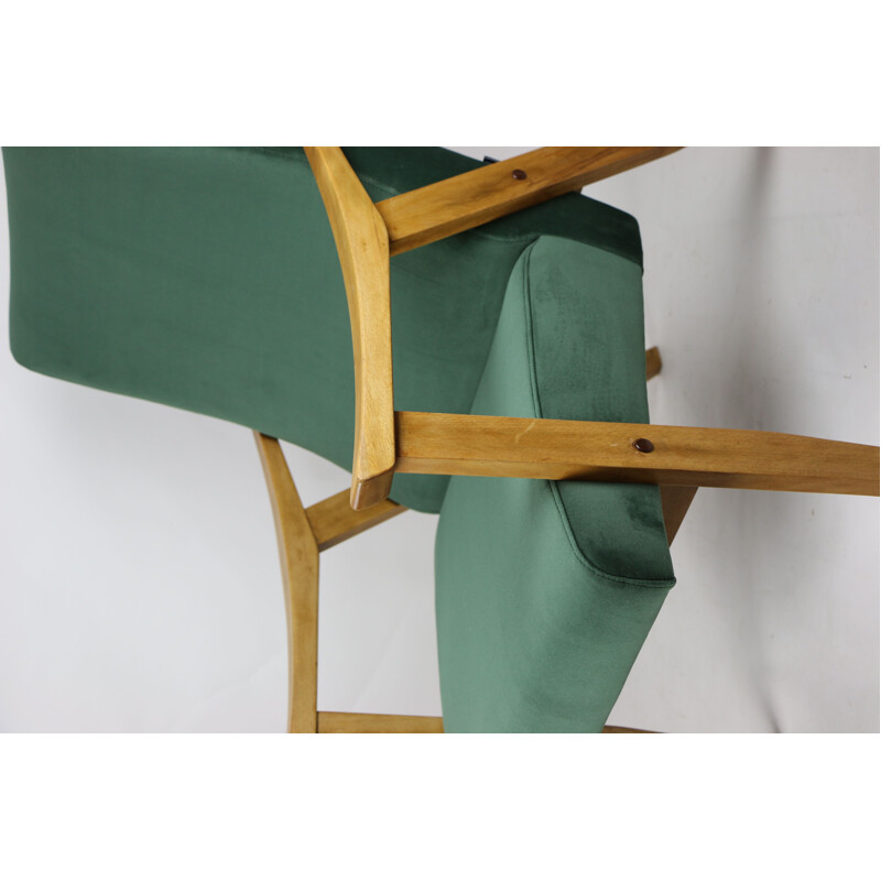 Vintage Green Velvet Armchair 1970s