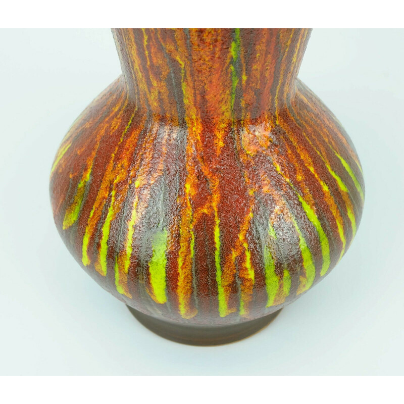 Vintage ceramic colorful lava glaze vase model 9090 by St. Clement, French 1970s