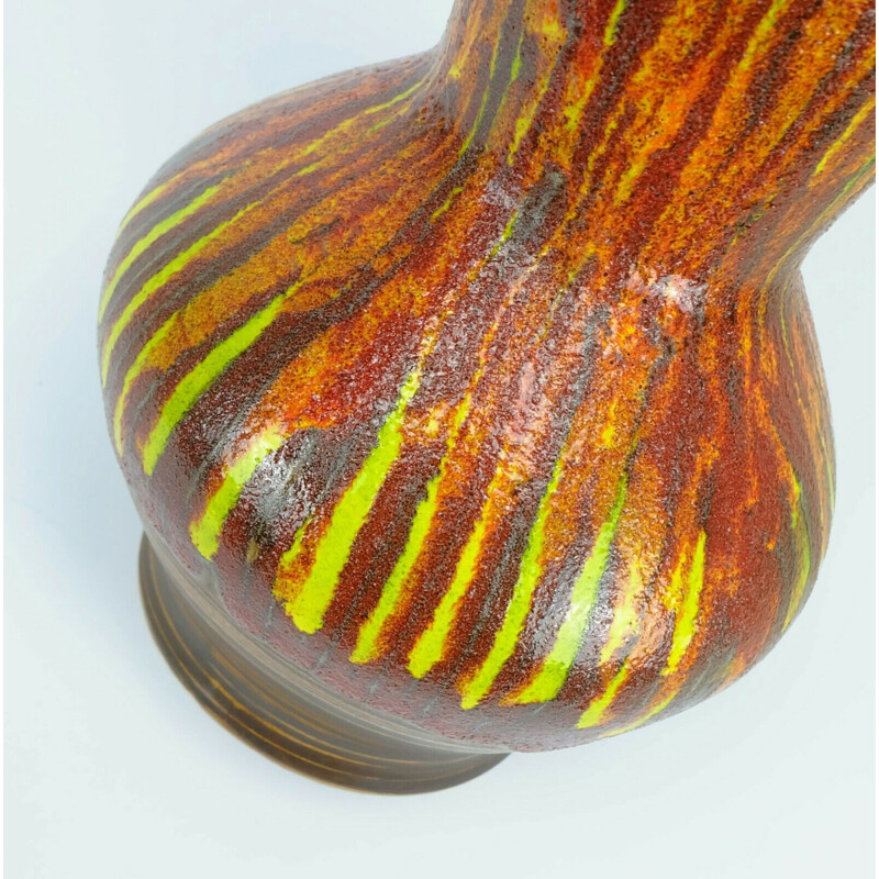 Vintage ceramic colorful lava glaze vase model 9090 by St. Clement, French 1970s