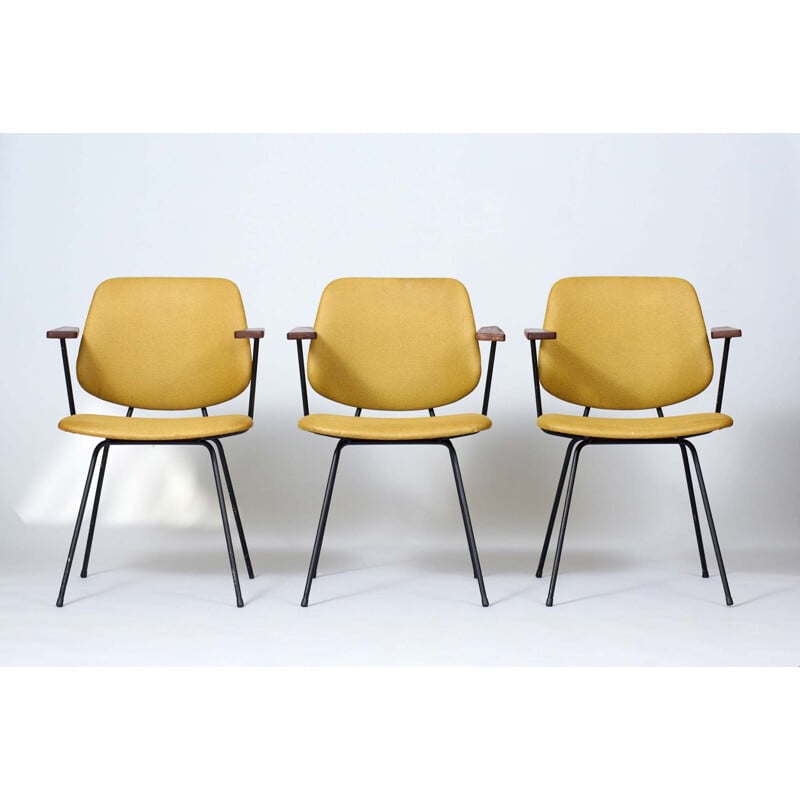 Set of 3 vintage Dining Chairs Rietveld for Kembo