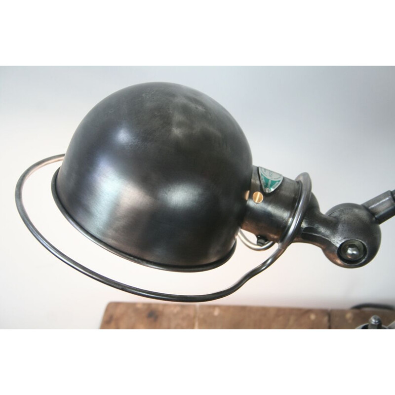 Lampe de bureau vintage jieldé 2 bras graphite industriel de Jean Louis Domecq