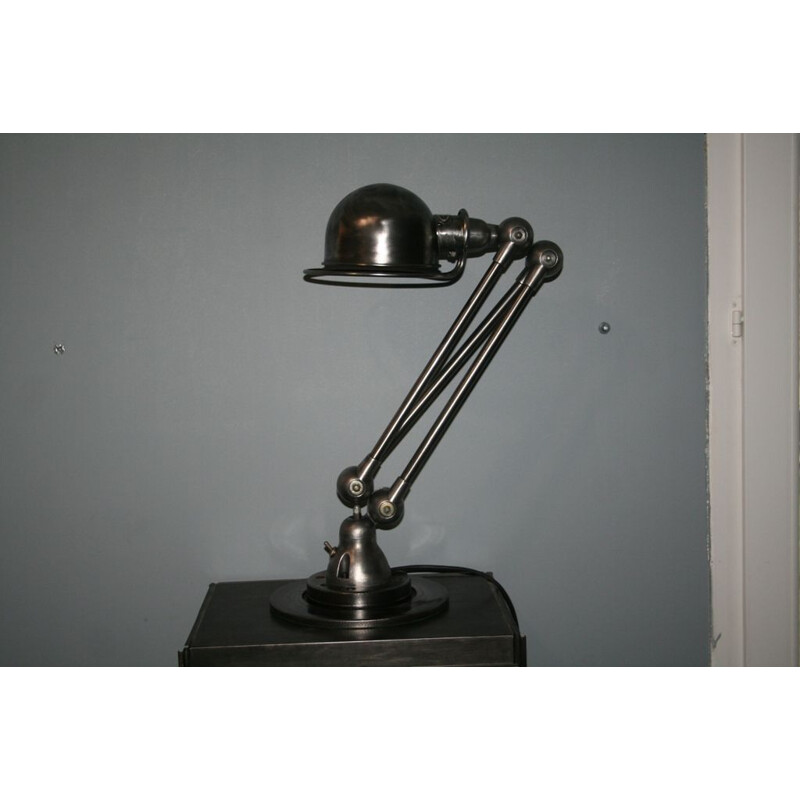 Lampe vintage Jieldé 3 bras de graphite industriel de Jean Louis Domecq