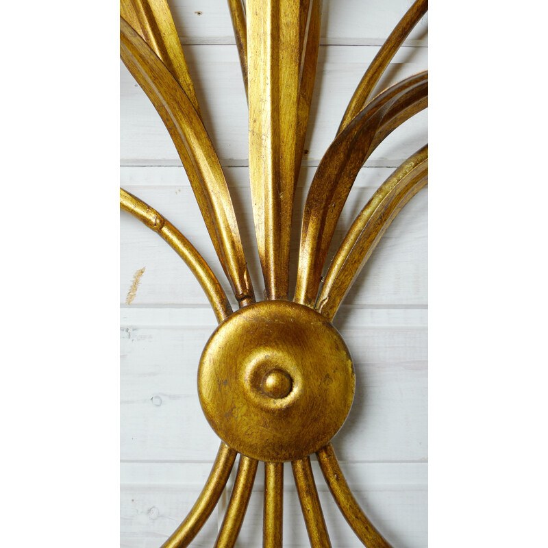 Vintage Bouquet Wandleuchte aus vergoldetem Gold, 1970