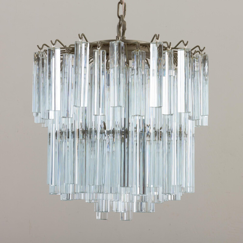 Vintage Two tier Murano chandelier by Paolo Venini 1970s