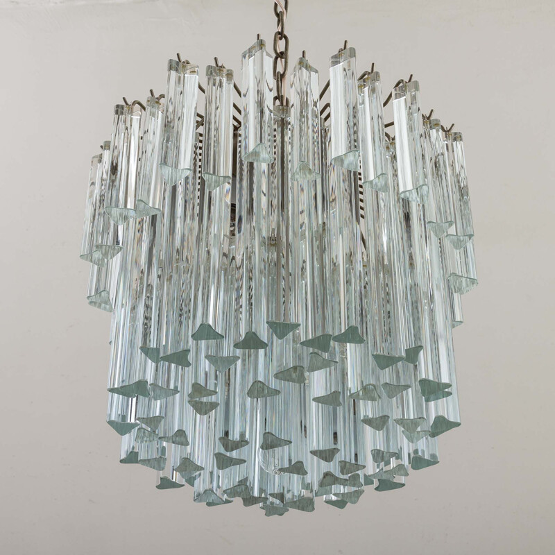 Vintage Two tier Murano chandelier by Paolo Venini 1970s