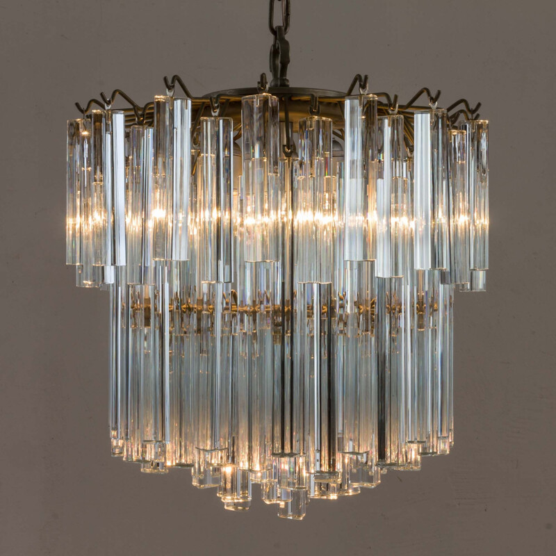 Vintage Two tier Murano chandelier by Paolo Venini 1970s