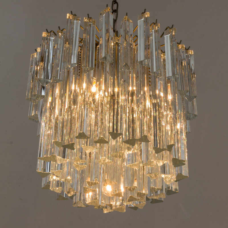 Vintage Two tier Murano chandelier by Paolo Venini 1970s