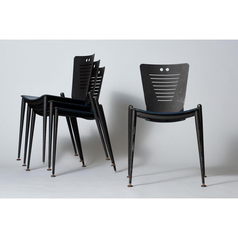 Ensemble de 4 chaises vintage par Ronald Cecil Sportes pour Tecno, Allemagne