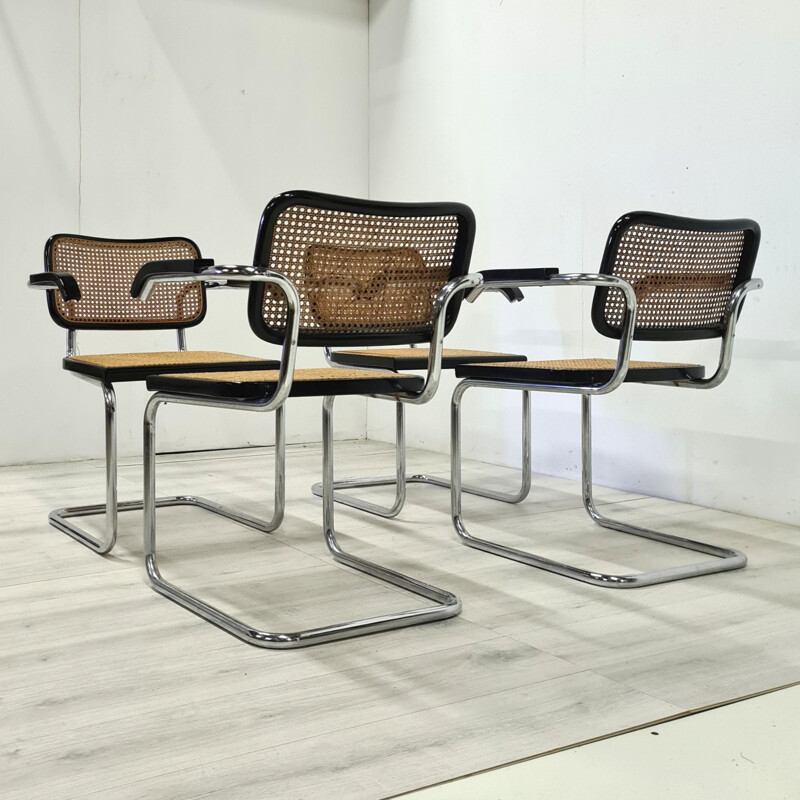 Set of 4 vintage B64 Cesca armchairs by Marcel Breuer Pastoe 1970s