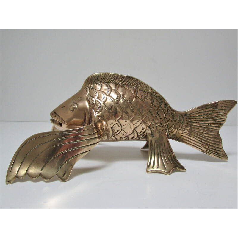 Vintage brass sculptural fish 1970s