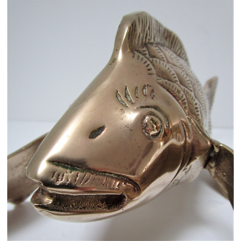 Vintage brass sculptural fish 1970s