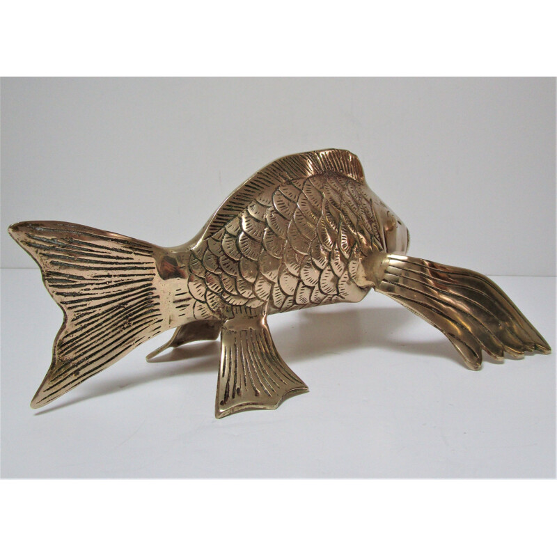 Vintage brass sculptural fish 1970s