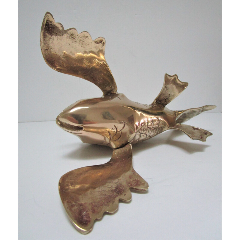 Vintage brass sculptural fish 1970s