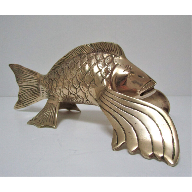 Vintage brass sculptural fish 1970s