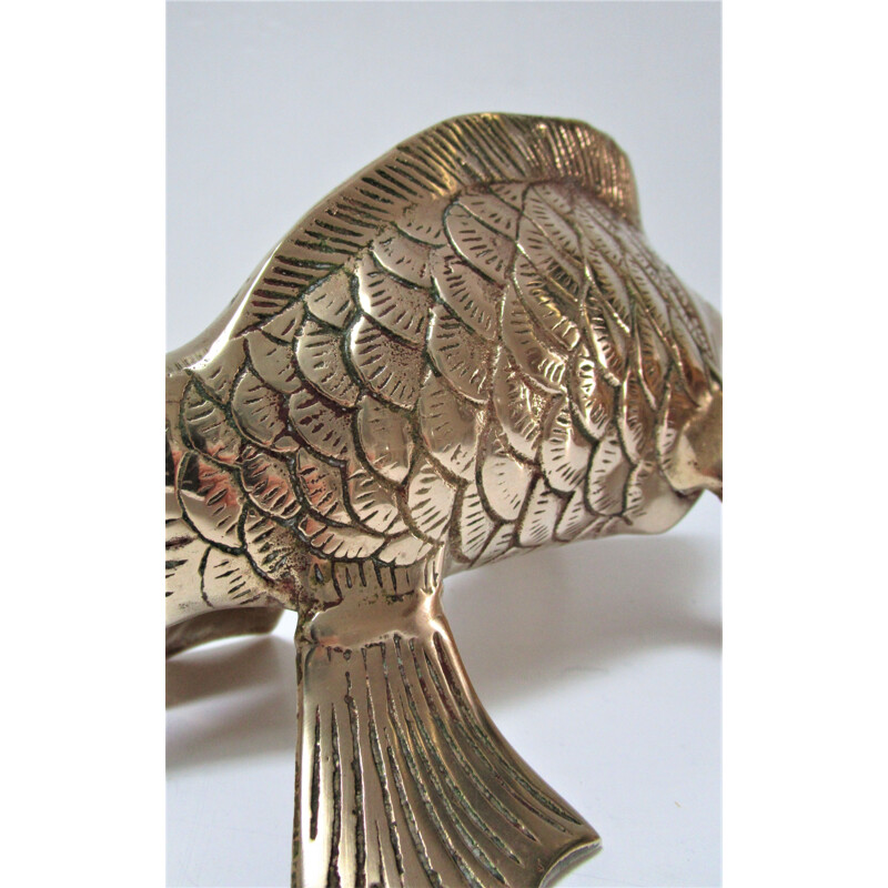 Vintage brass sculptural fish 1970s