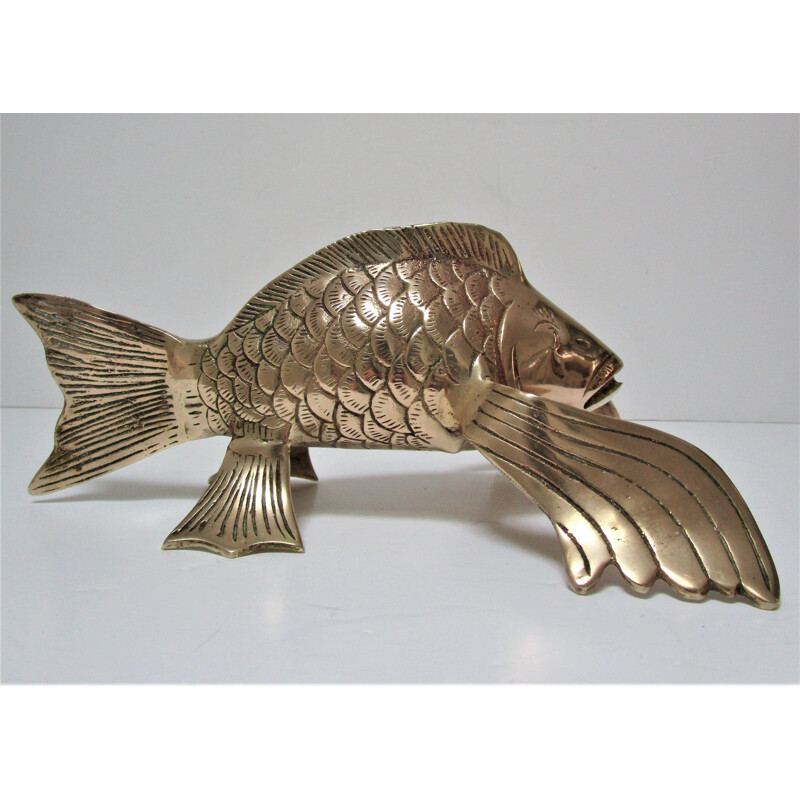 Vintage brass sculptural fish 1970s