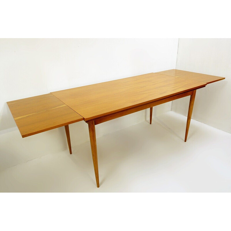 Vintage  teak dining table by Oswald Vermaercke, Belgium 1960s