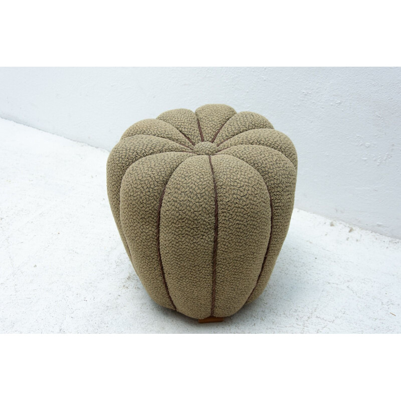 Vintage Art Deco Pouf von Jindřich Halabala, Tschechoslowakei 1950