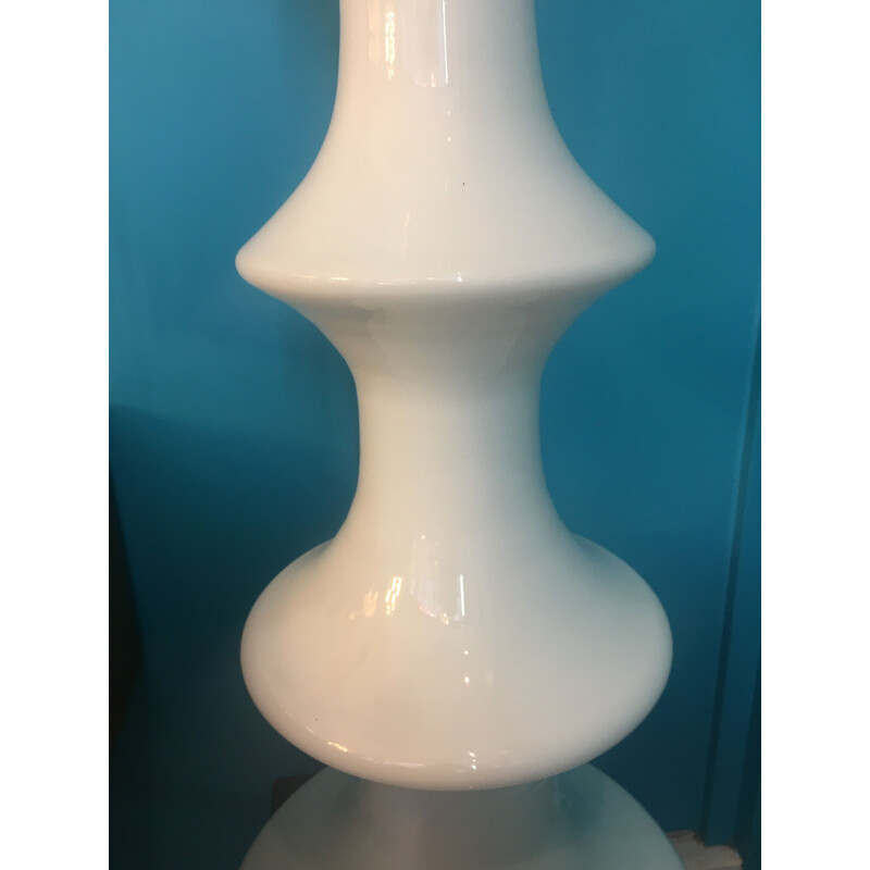 Lampe blanche vintage en verre de Carlo Nason