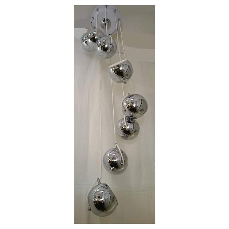 Chandelier chrome balls 9 - 1970s