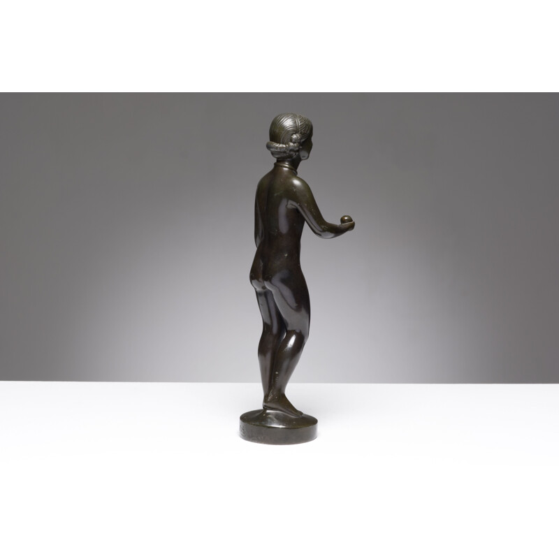 Vintage metal figurine disko by Just Andersen, Denmark 1930