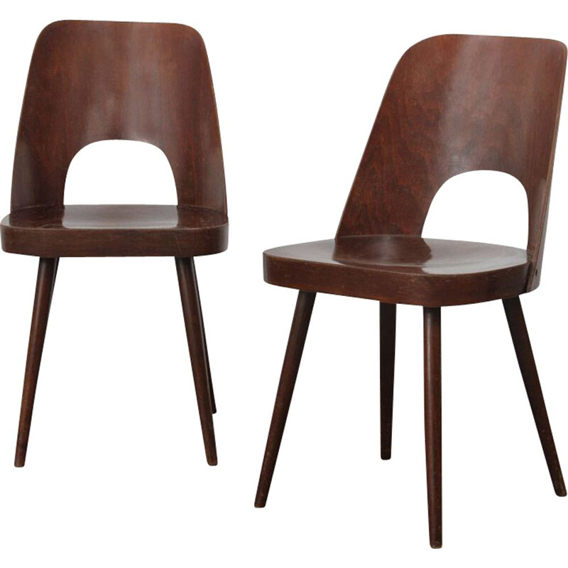 Pair of vintage chairs by Oswald Haerdtl for Ton, Czechoslovakia 1960s