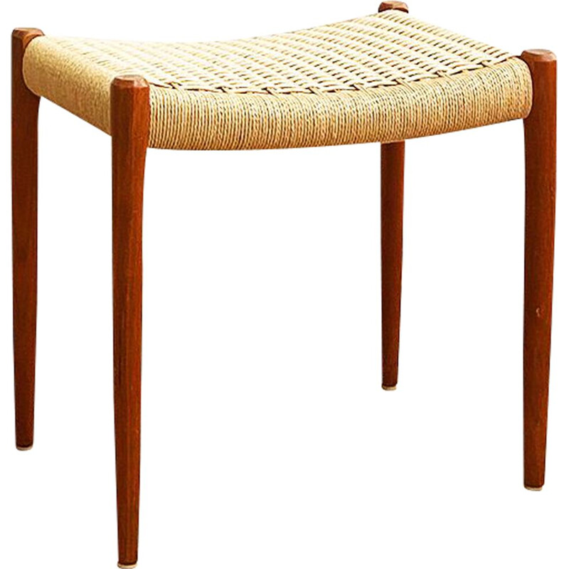 Vintage teak stool model 80A by Niels Otto Moller for J.L. Mollers, Danish 1960s