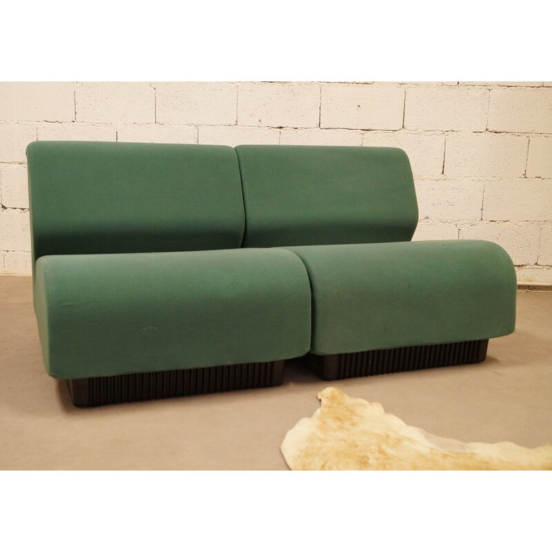 Herman Miller green sofa, Donald CHADWICK - 1970s