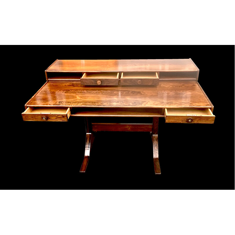 Vintage Santos Rosewood Desk by Gianfranco Frattini for Bernini