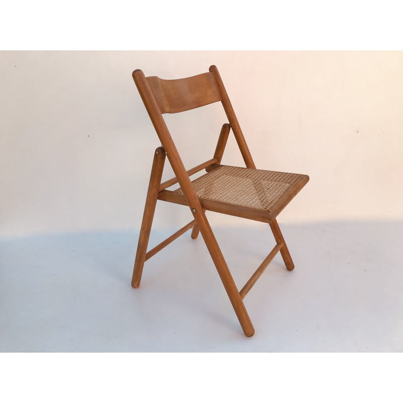 Set of 4 vintage folding chairs with canes