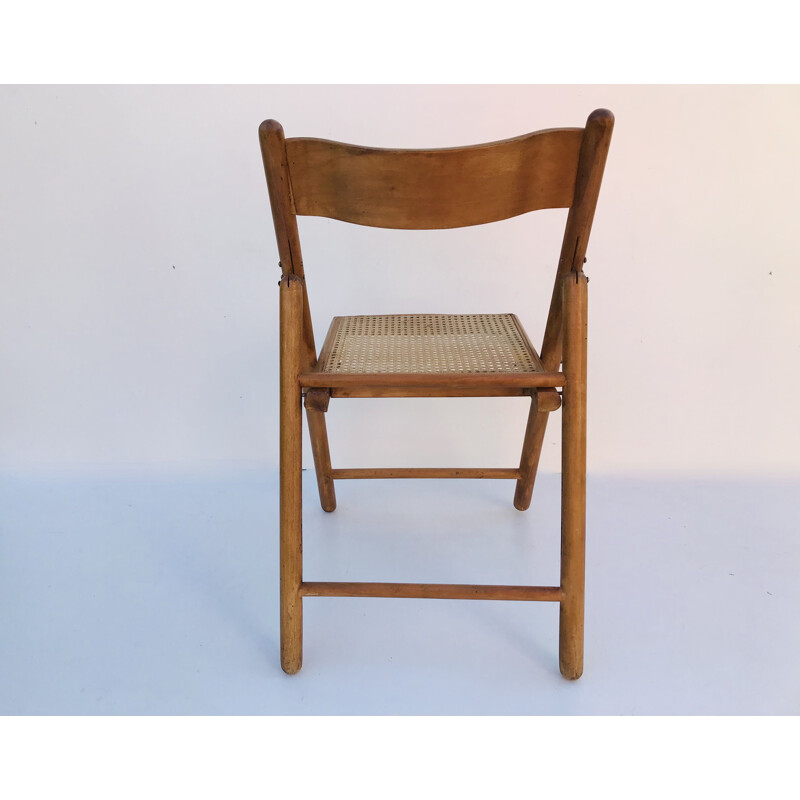 Set of 4 vintage folding chairs with canes