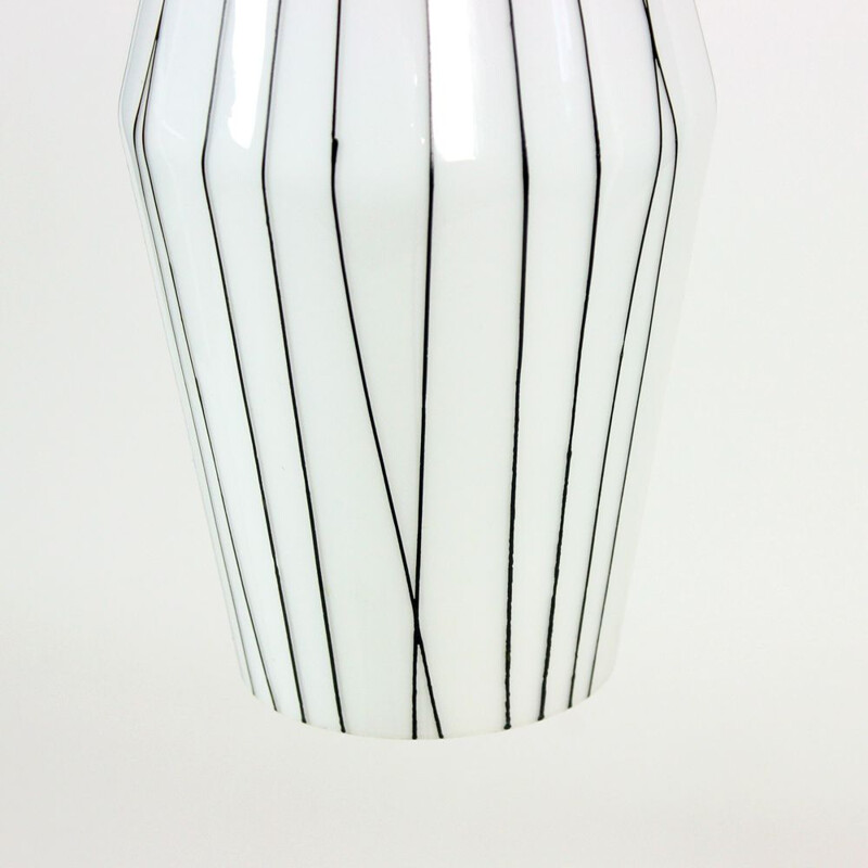 Vintage black and white combination pendant lamp, Czechoslovakia 1960