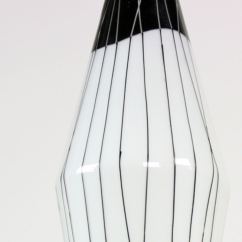 Vintage black and white combination pendant lamp, Czechoslovakia 1960