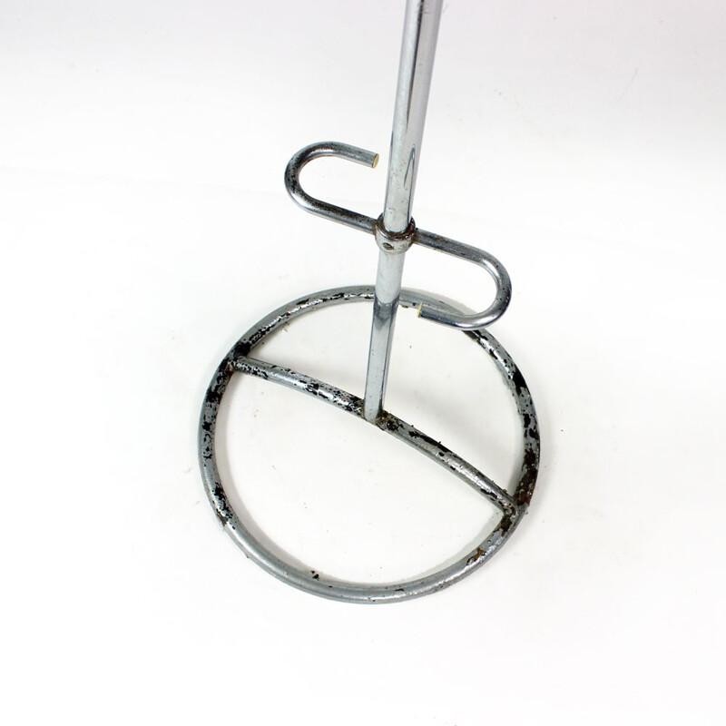 Vintage Freestanding Coat Hanger In Chrome Metal, Czechoslovakia 1960s