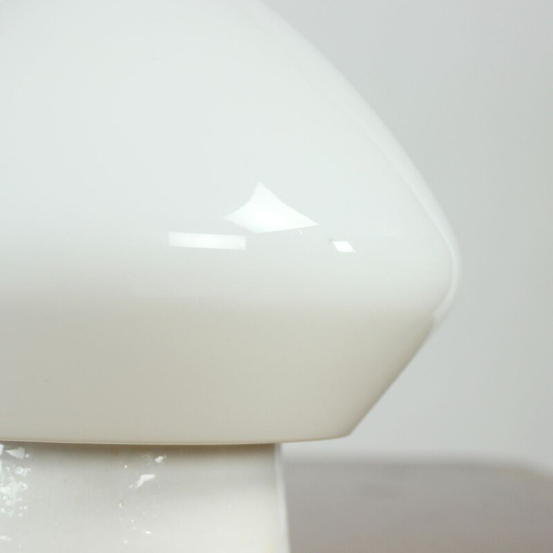 Vintage White Opaline Glass And Porcelain Light, Czechoslovakia 1960s