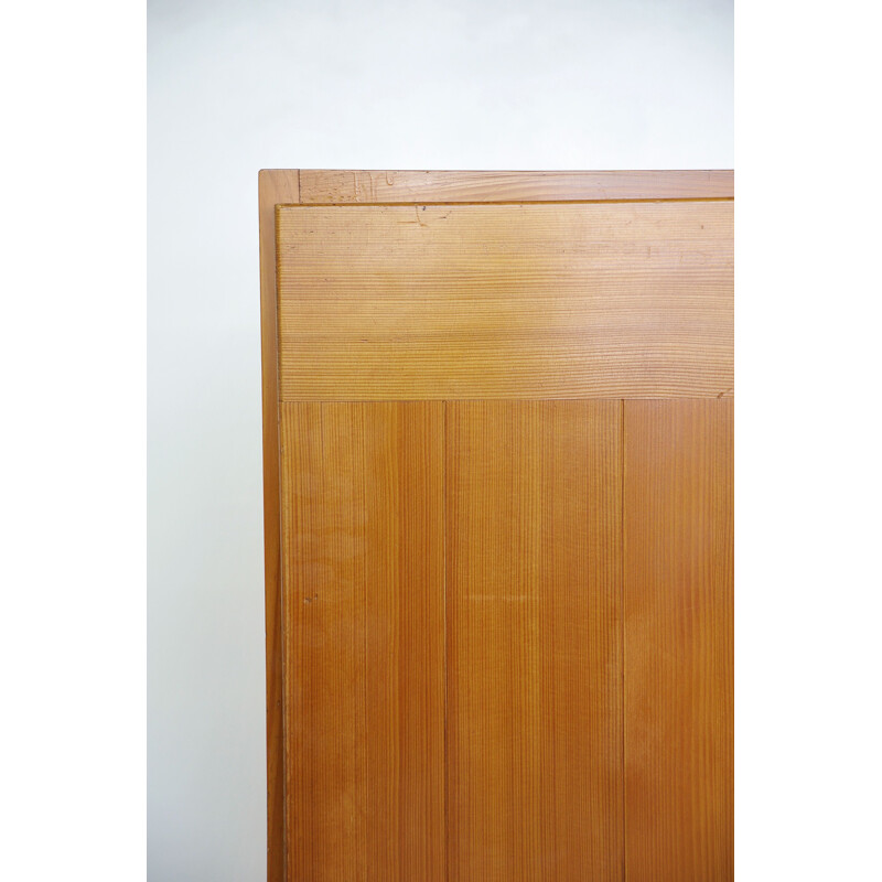 Vintage solid pine wardrobe by Maison Regain, France 1970s