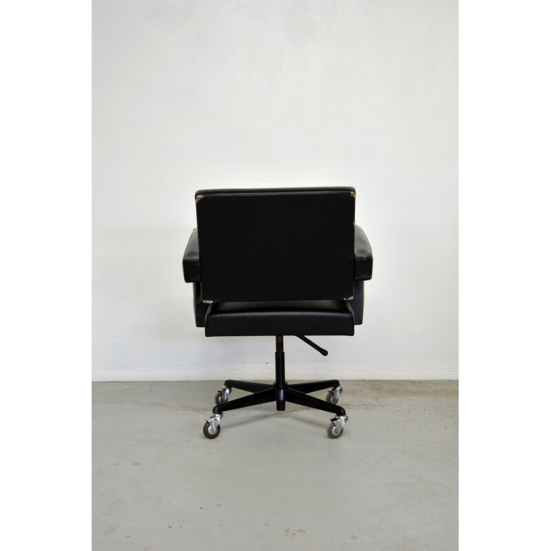 Vintage office armchair by Jacques Adnet 1960s