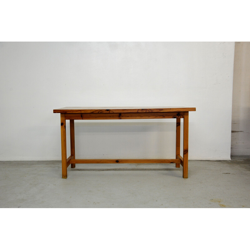 Vintage solid pine table or desk 1970s