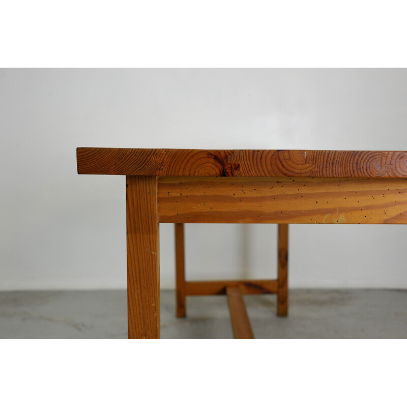 Vintage solid pine table or desk 1970s