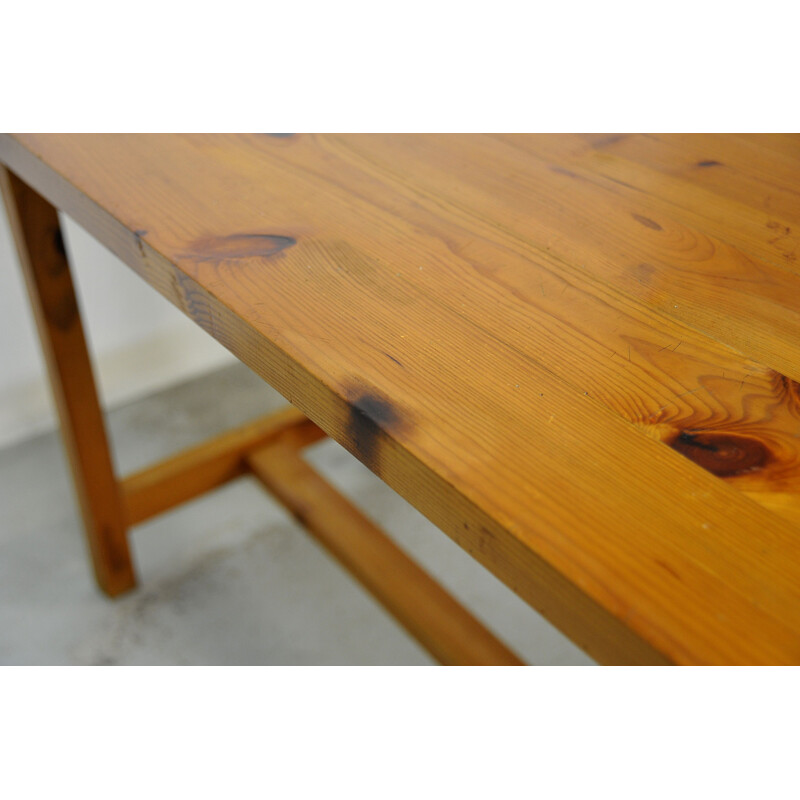 Vintage solid pine table or desk 1970s