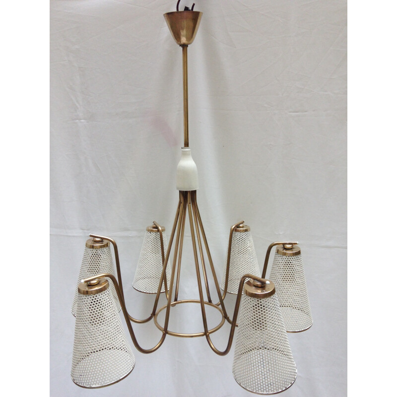 Brass chandelier - 1950s