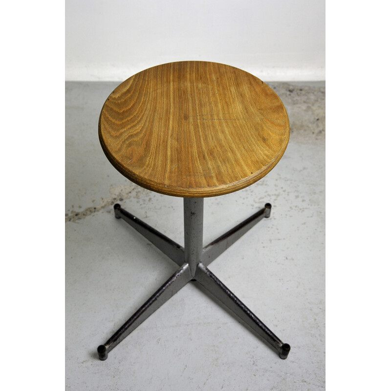 Vintage adjustable workshop stool 1950s