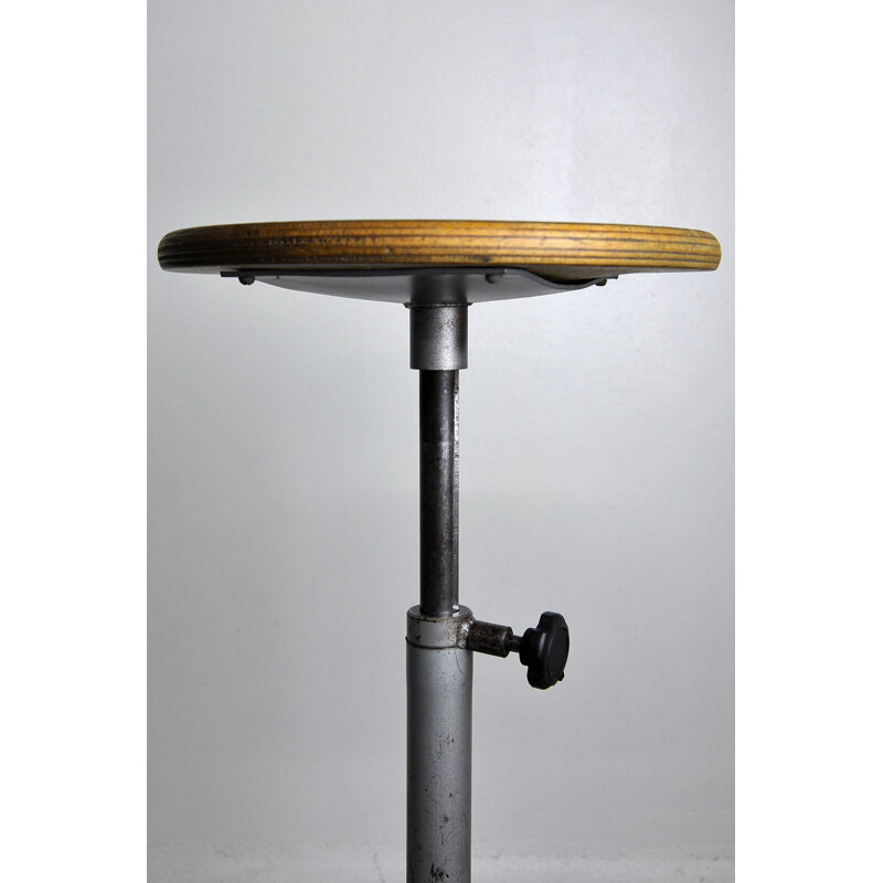 Vintage adjustable workshop stool 1950s