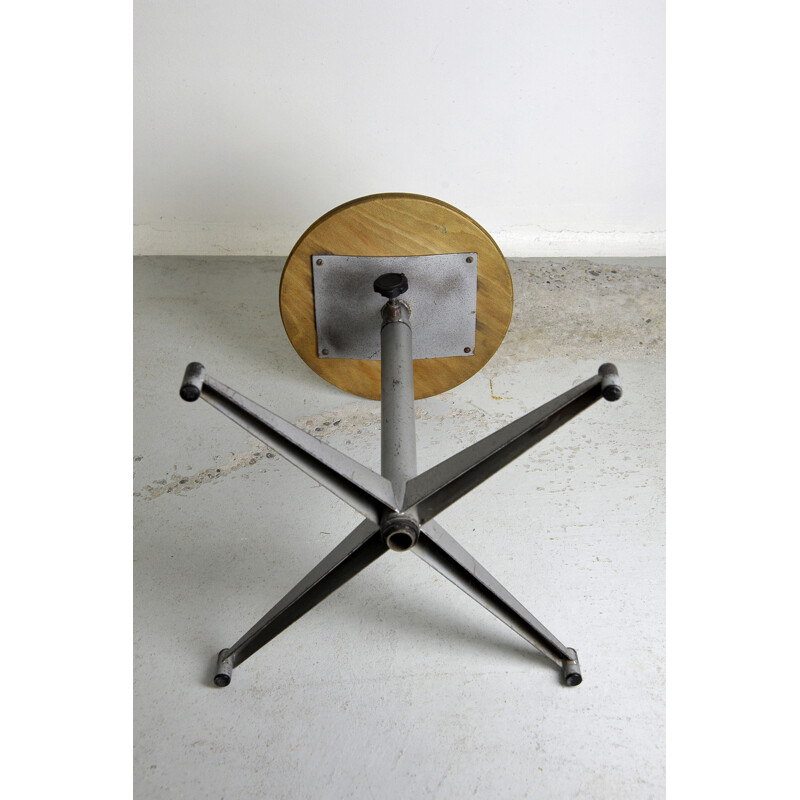 Tabouret vintage d'atelier réglable 1950