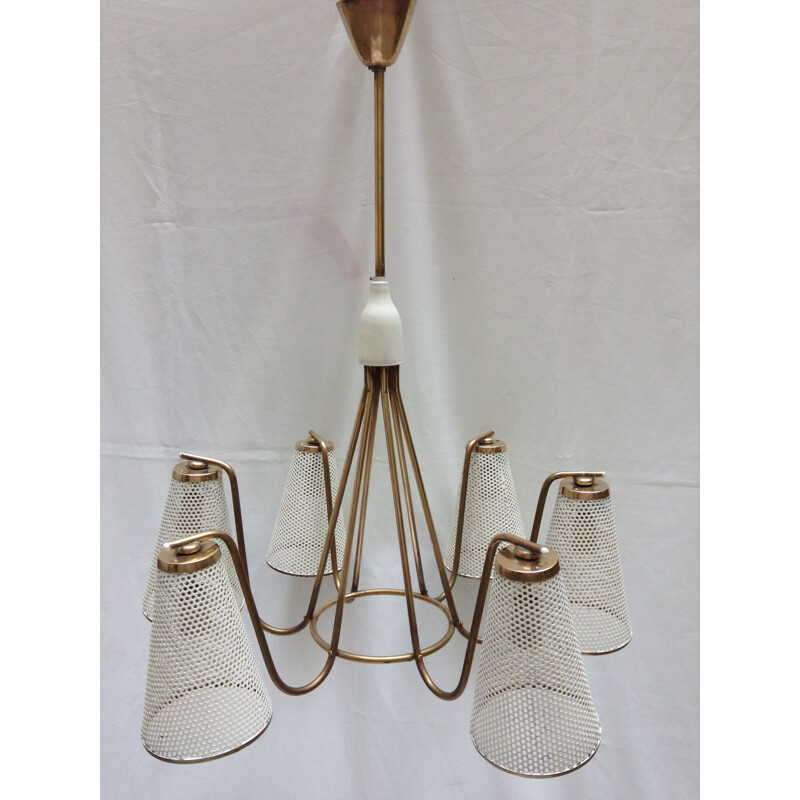 Brass chandelier - 1950s