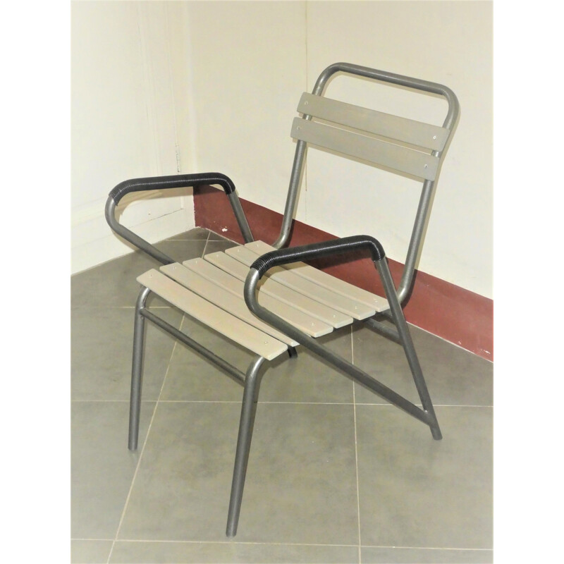 Paire de fauteuils vintage en métal 1960