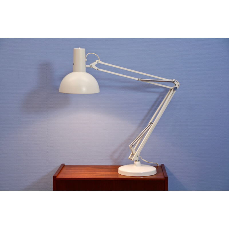 Vintage white aluminum desk lamp by Louis Poulsen, Denmark 1970