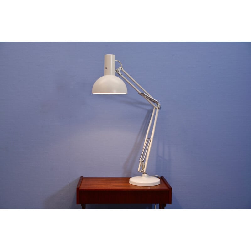 Vintage witte aluminium bureaulamp van Louis Poulsen, Denemarken 1970