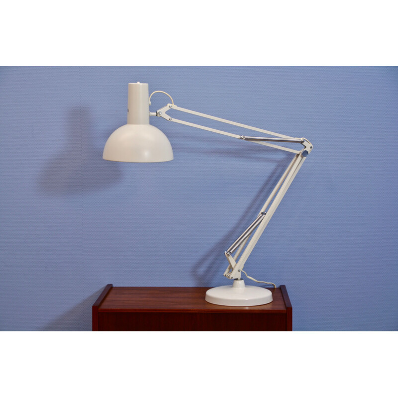 Vintage white aluminum desk lamp by Louis Poulsen, Denmark 1970