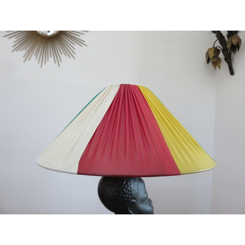 Vintage matzwarte keramische lamp, 1950